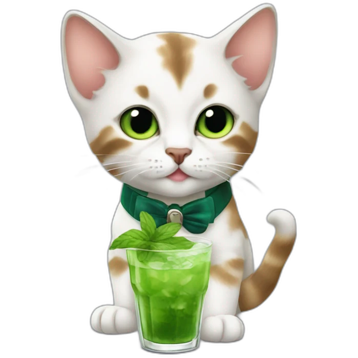 baby sherlock holmes cat drinking mojito emoji