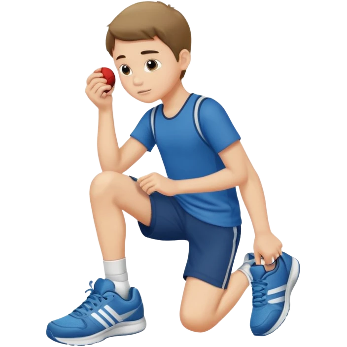 emoji- of a boy putting on his sneakers emoji