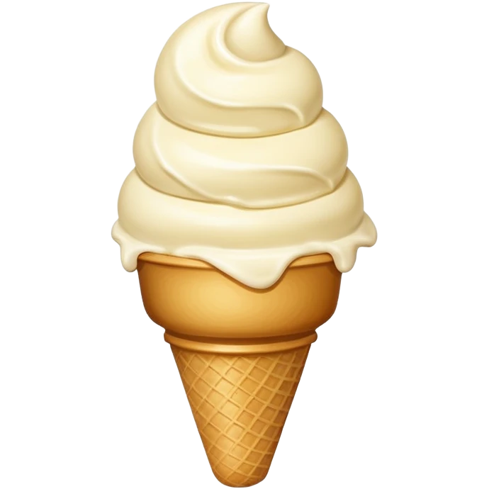 A single scoop of ice cream, smooth and creamy texture, glossy and soft, realistic, high detail, simple and cute design, isolated on white background, centered composition
 emoji