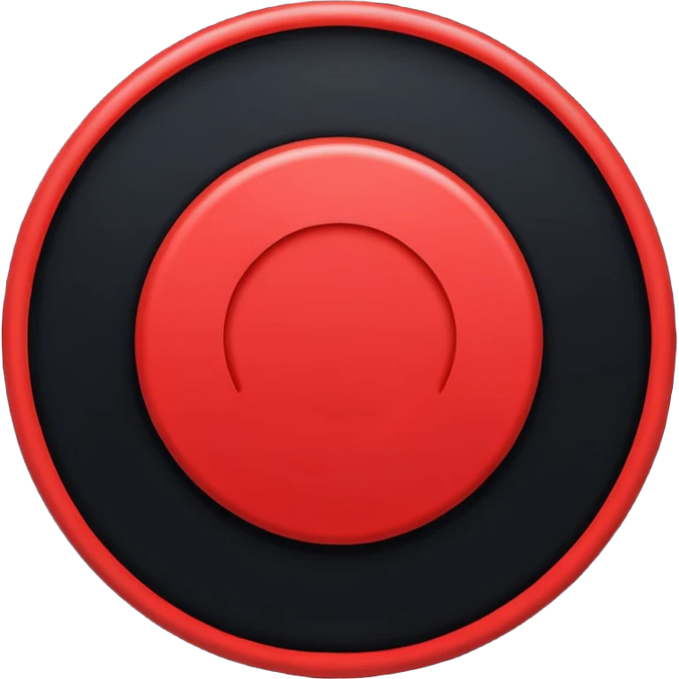 a black circle with a red A protruding from middle emoji