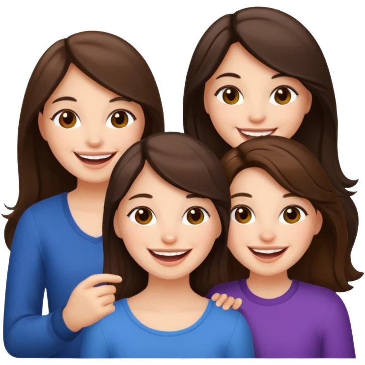 three brunette best friend girls emoji