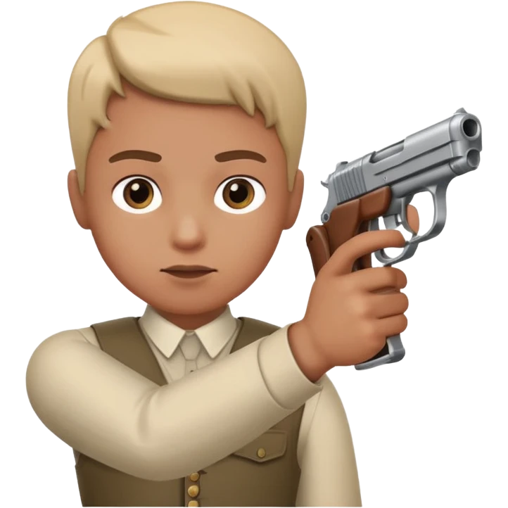 A gun pointing to the ri emoji