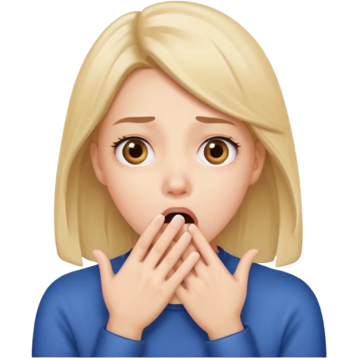 Shocked girl coveribg her mouth but enjoys the drama lowkey emoji
