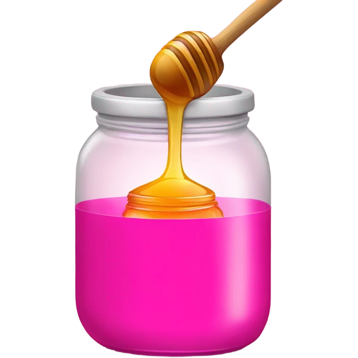 Hot pink jar of honey with wand  emoji