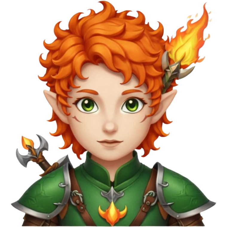 Archer elf with flaming orange curls emoji
