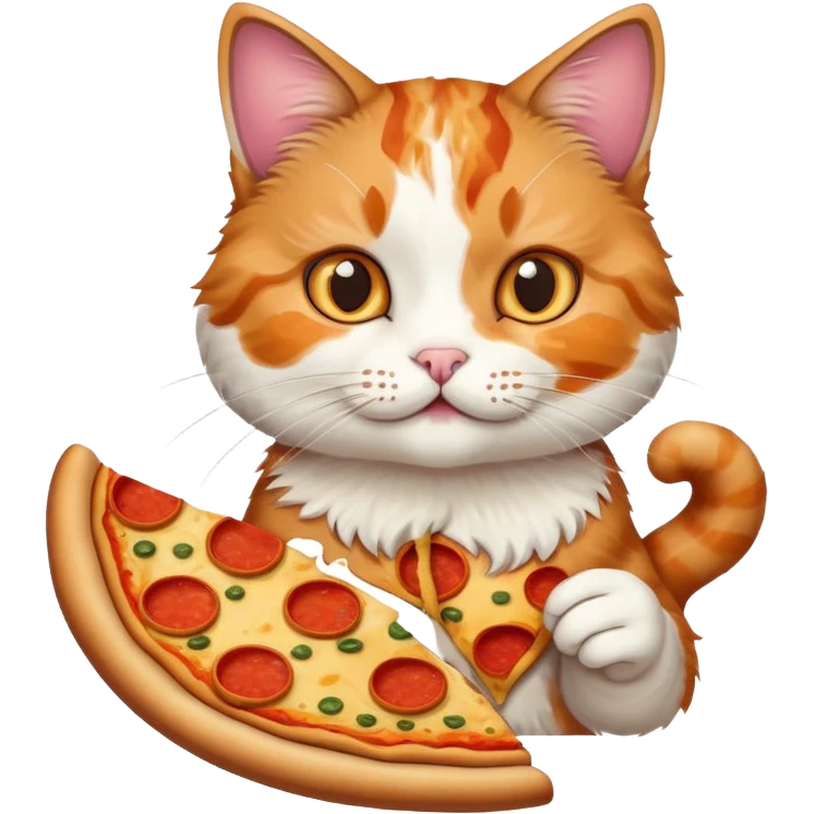 Cat eating pizza emoji