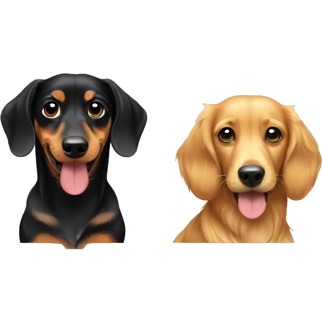 Mini dachshund and golden retriever  emoji