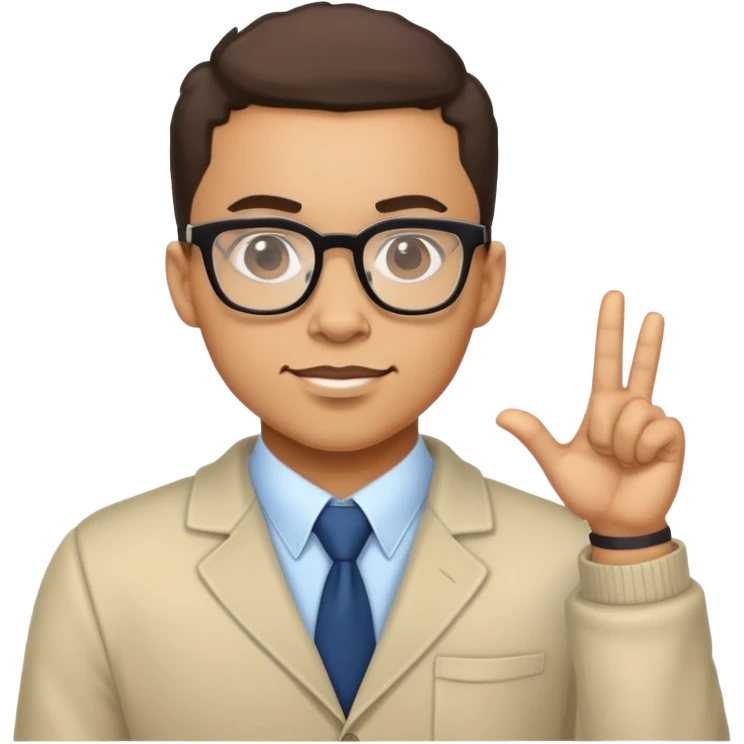 Lightskin buff nerd teacher emoji