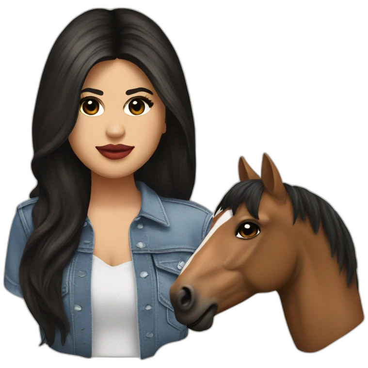 Selena Gomez with an horse head emoji