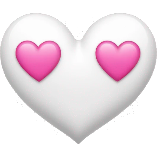 white heart + pink heart emoji
