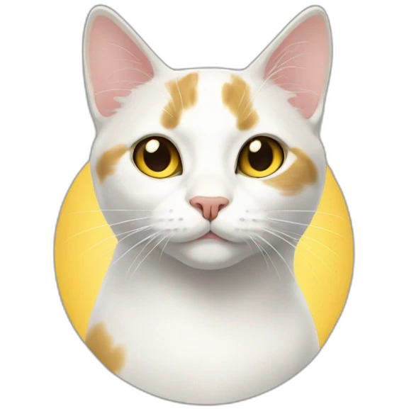 Yellow white black mix cat emoji