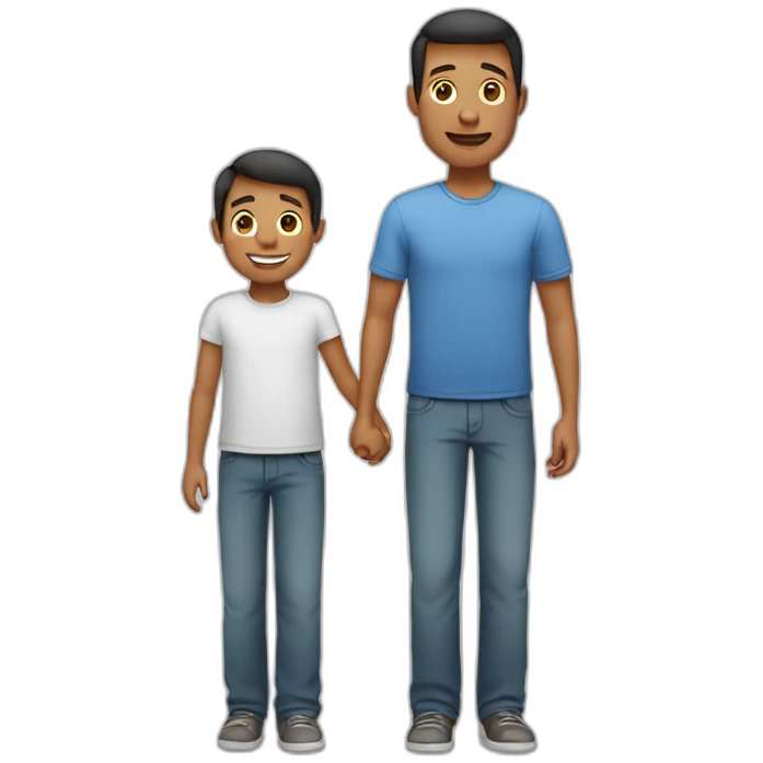 Dad holding a child whitw emoji