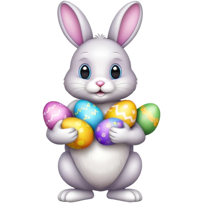 Easter bunny with eggs emoji