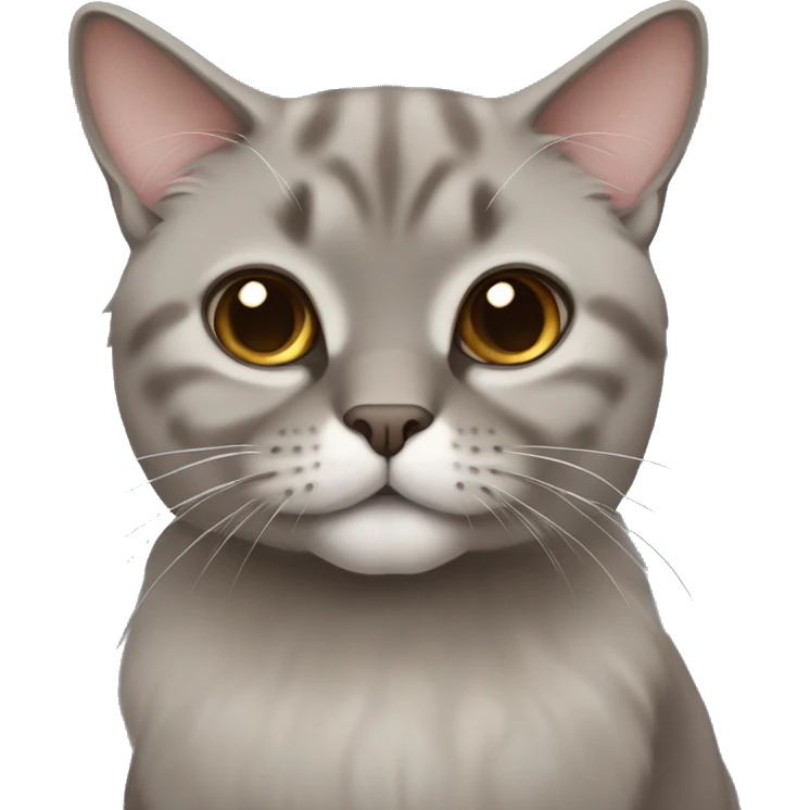 gray-brown lop-eared Scottish cat  emoji