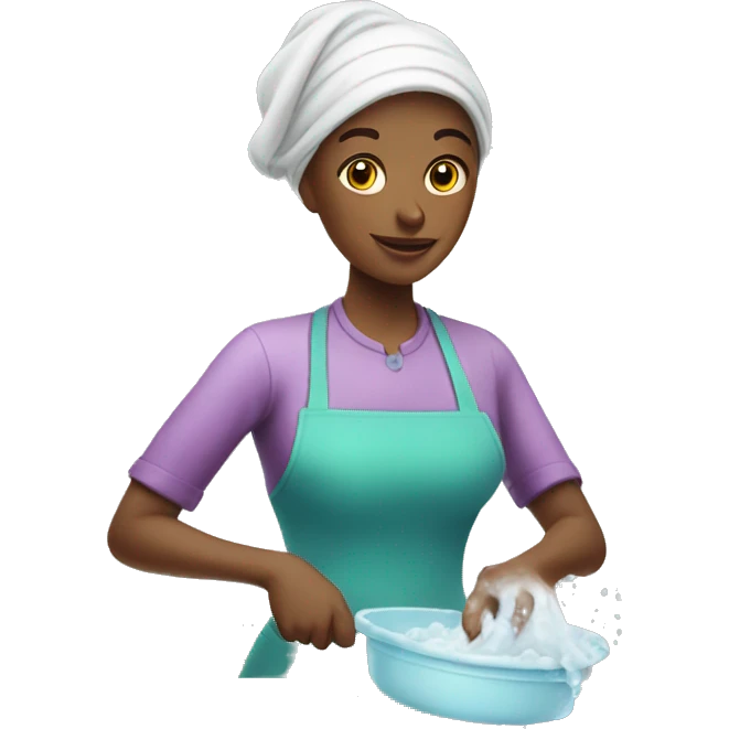 White lady washing dishes emoji