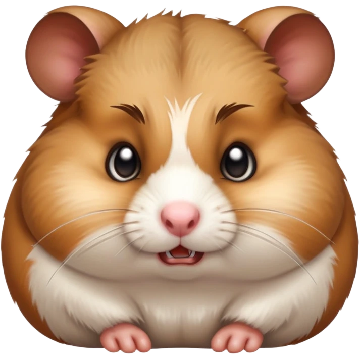 angry hamster with puffed cheeks and furrowed brows emoji