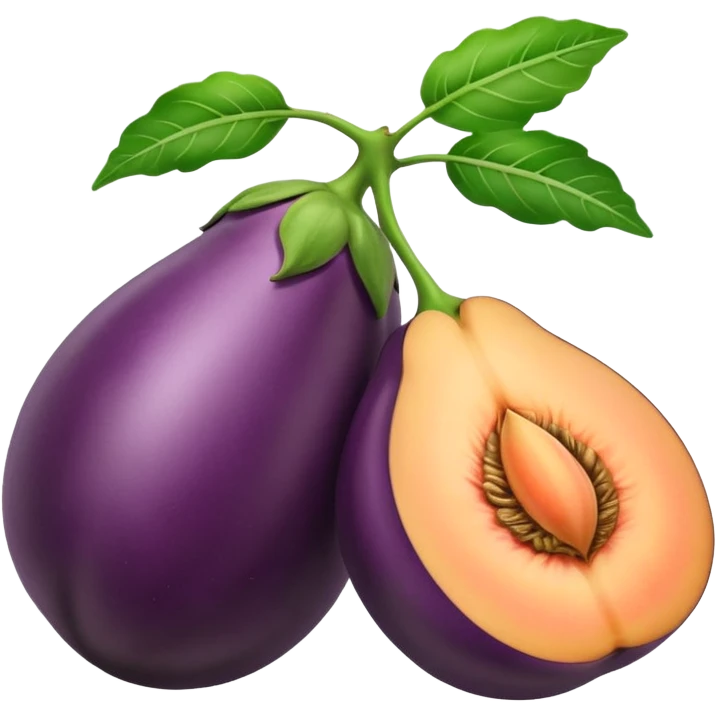 Egg plant inside peach emoji