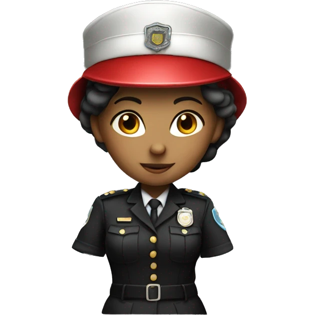 An officer girl with red cap emoji
