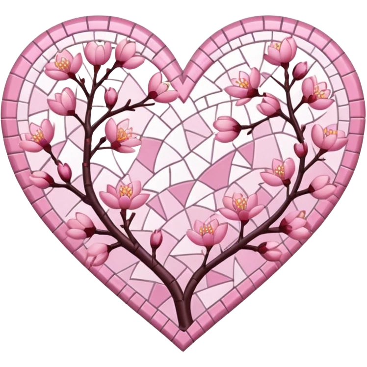sakura heart with a mosaic pattern emoji