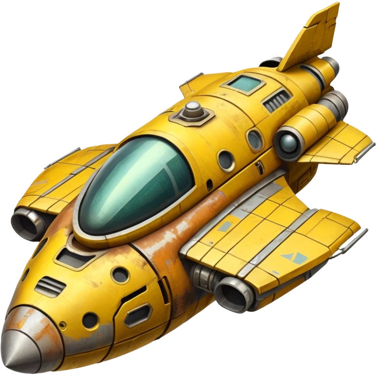 yellow futuristic scrap spaceship  emoji