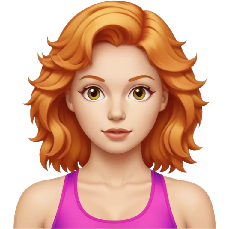 Strawberry Blonde woman in 80s exercise clothing emoji