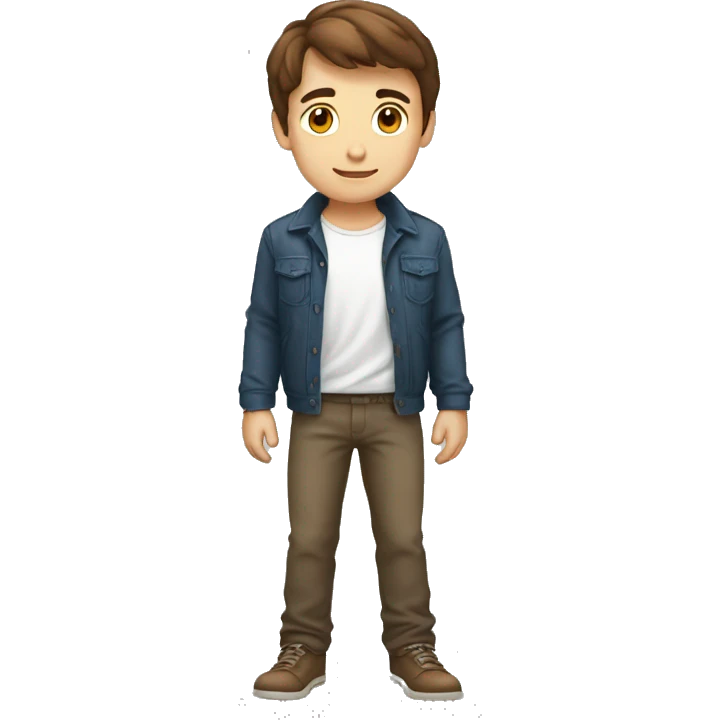 handsome brown hair boy white posing gallantly emoji