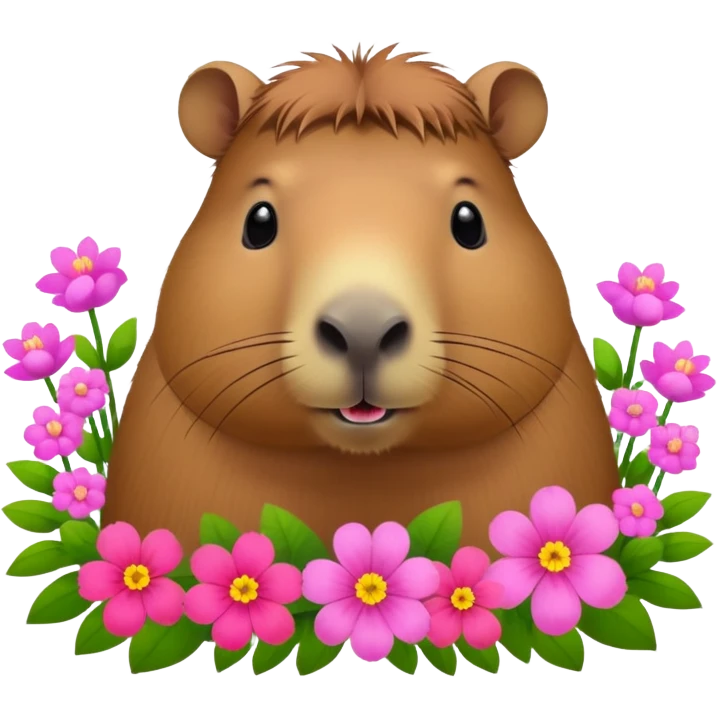 Capybara with flowers emoji