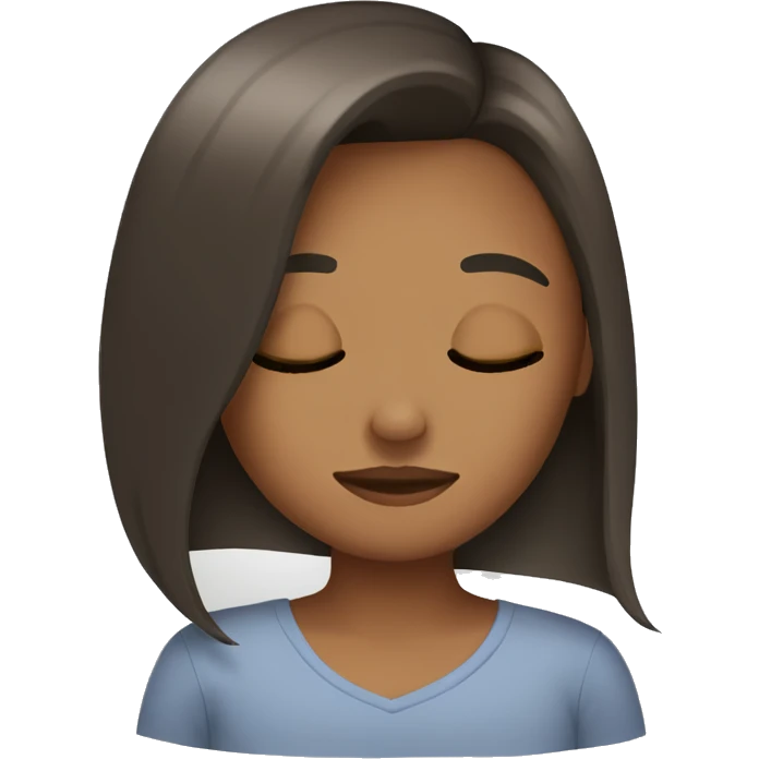 straight hair girl is sleeping  emoji