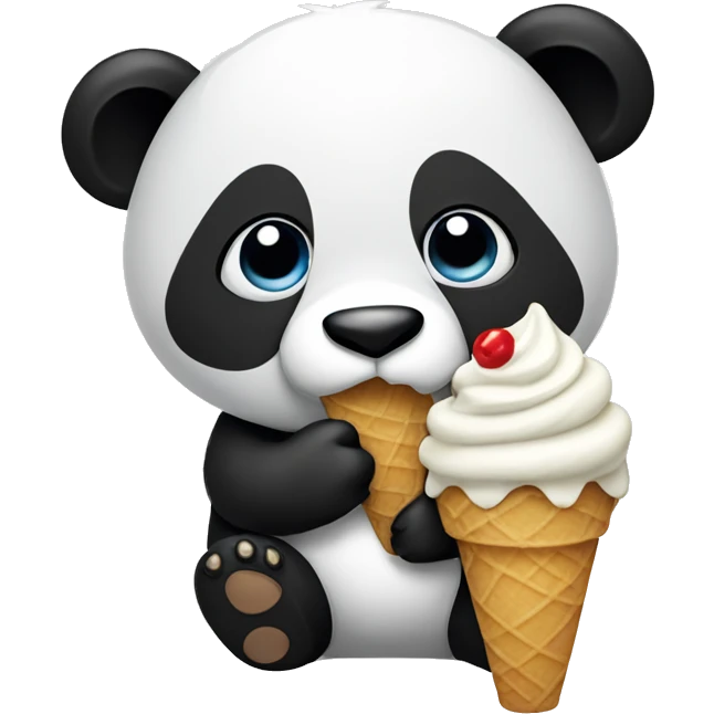 Panda eating ice cream emoji
