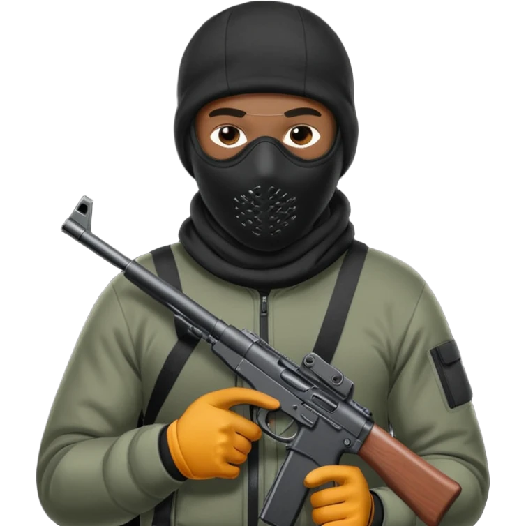 Nike ski mask black man with gun emoji