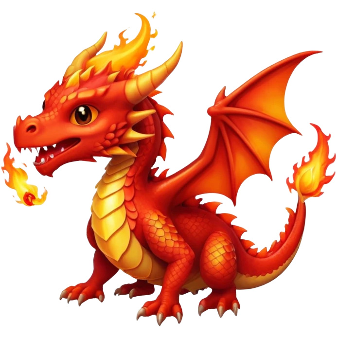 tiny dragon with fire breath emoji