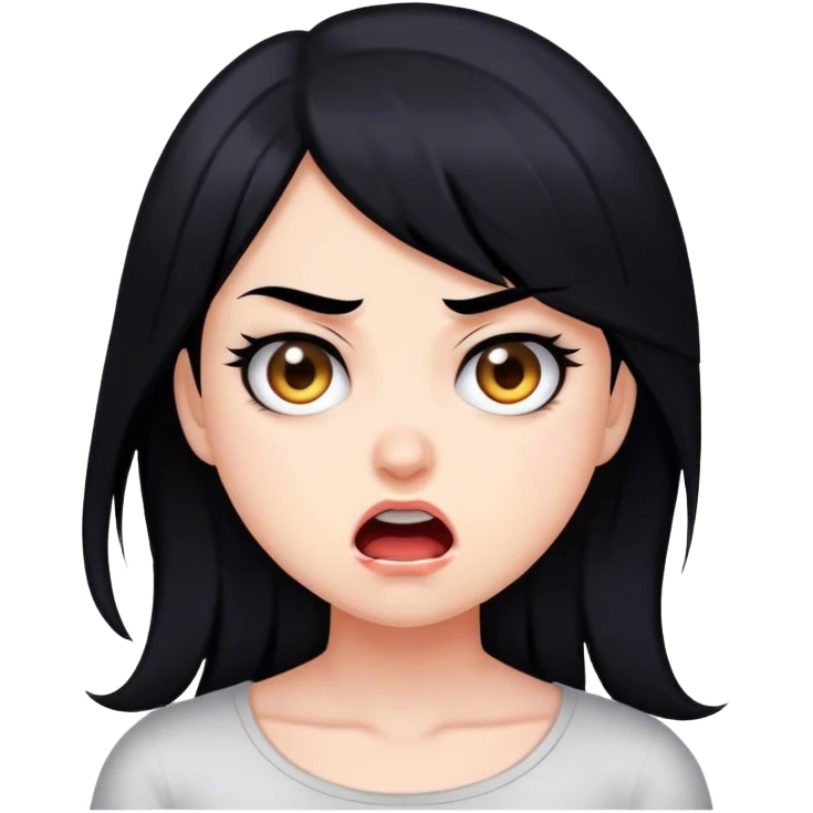 ￼extremely furious girlfriend w black hair  emoji