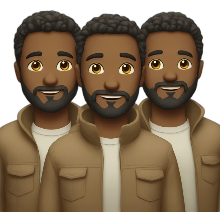 three brothers, two of them with beard emoji