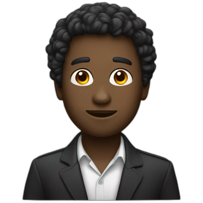 enseignant noir aux cheveux crepus emoji