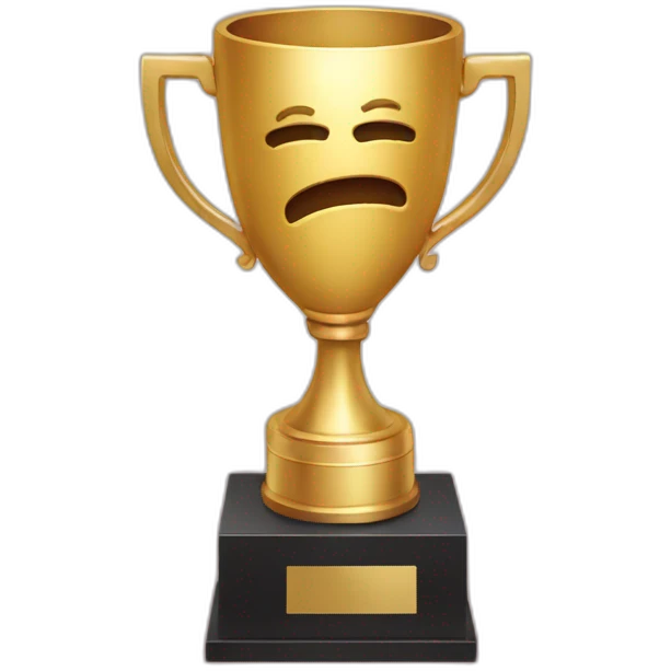 trophy with youtube logo emoji