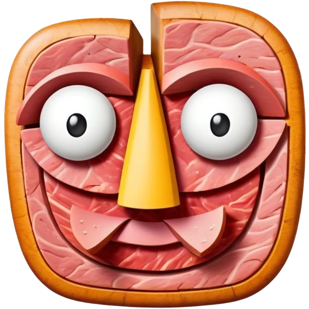 picasso abstract art SPAM MEAT face sculpture  emoji