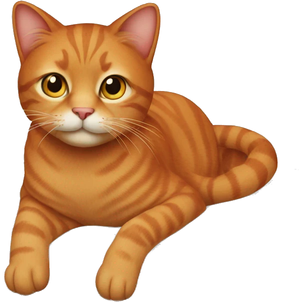 Red cat siting on bed emoji