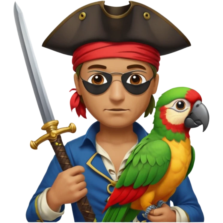 pirate and parrot emoji