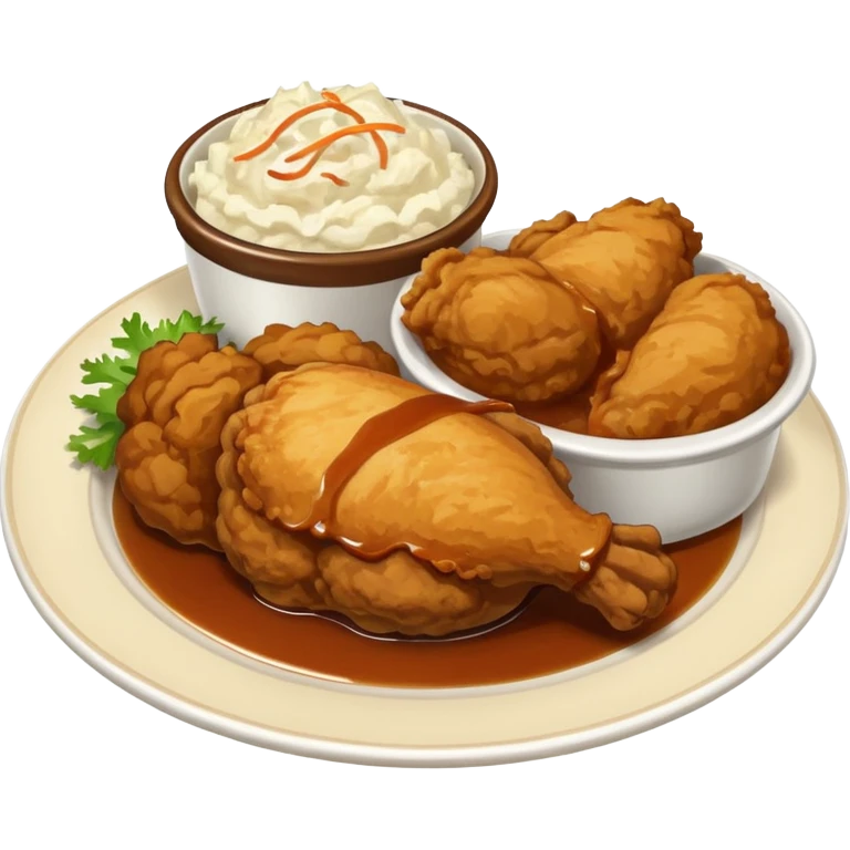 Fried chicken plate emoji