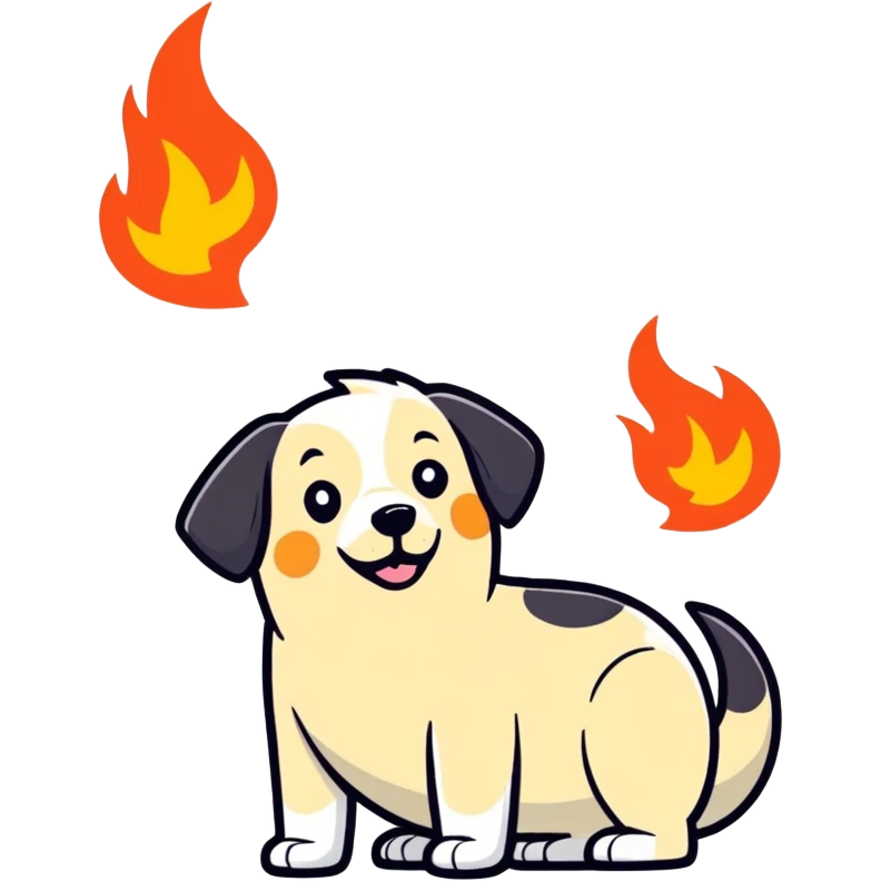 Dog farting fire emoji