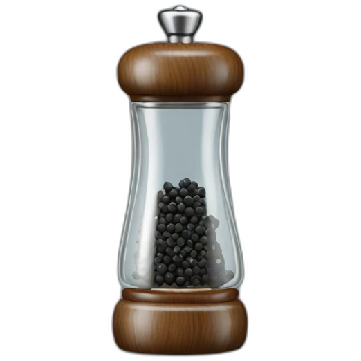 glass pepper mill with black pepper  emoji
