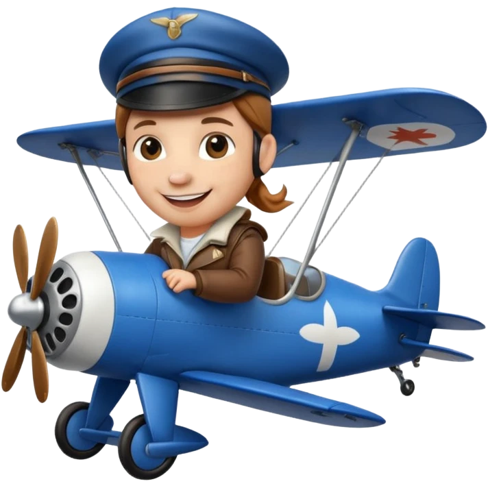  cow pilot riding blue plane emoji