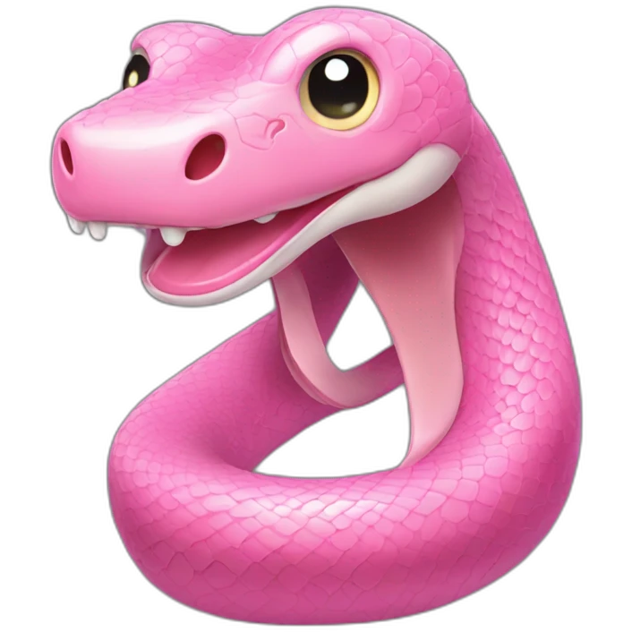 Sweety Pink snake pull out tongue emoji