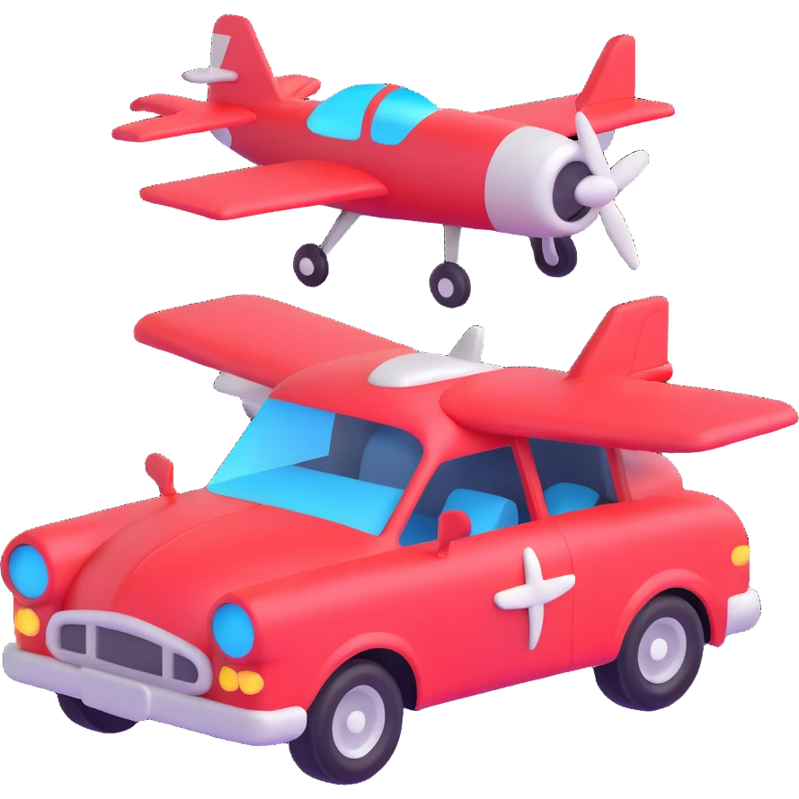 car with a plane emoji