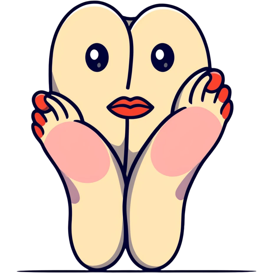 human with big lips, hands, and feet emoji