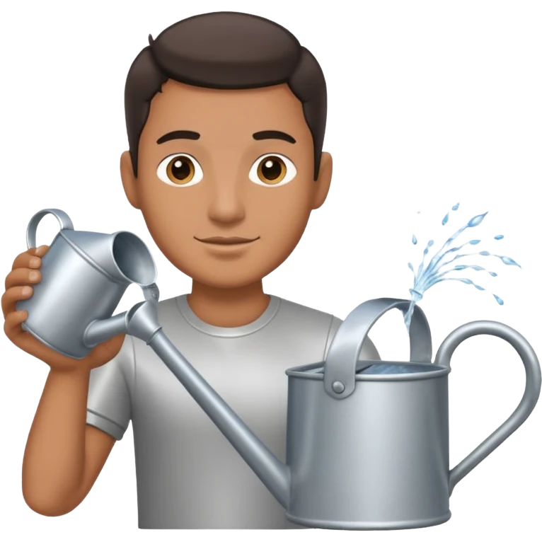 man holding watering pot emoji