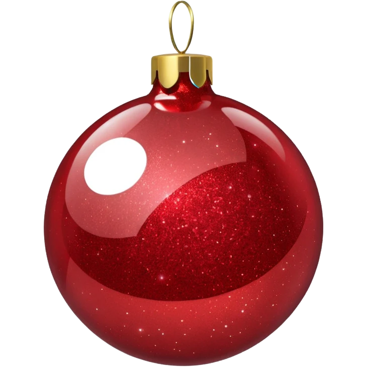 Red glitter ball ornament emoji