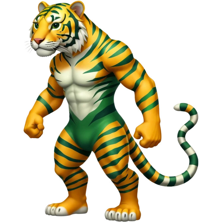 full body strong green tiger emoji