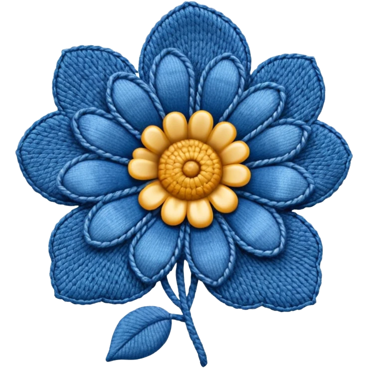 Denim crochet flower emoji