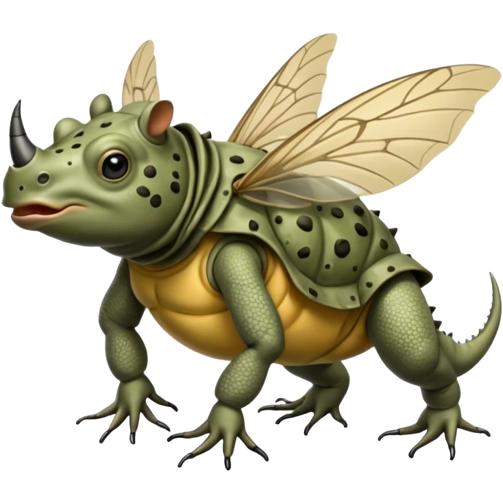 A Rhino combined with a fly combined with a toad emoji